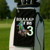 Dirtbike Motocross Mx Braaap I´m 3rd Birthday Golf Towel thumb 2