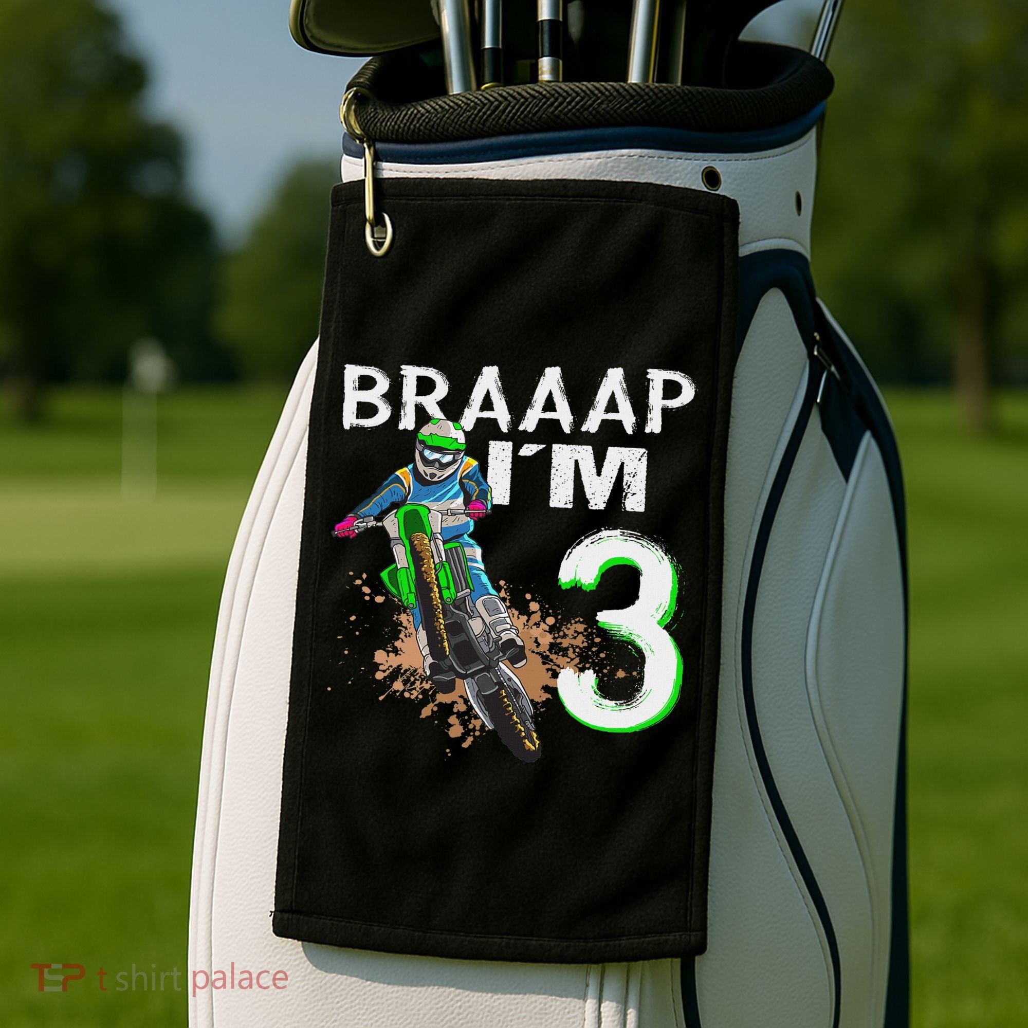 Dirtbike Motocross Mx Braaap I´m 3rd Birthday Golf Towel