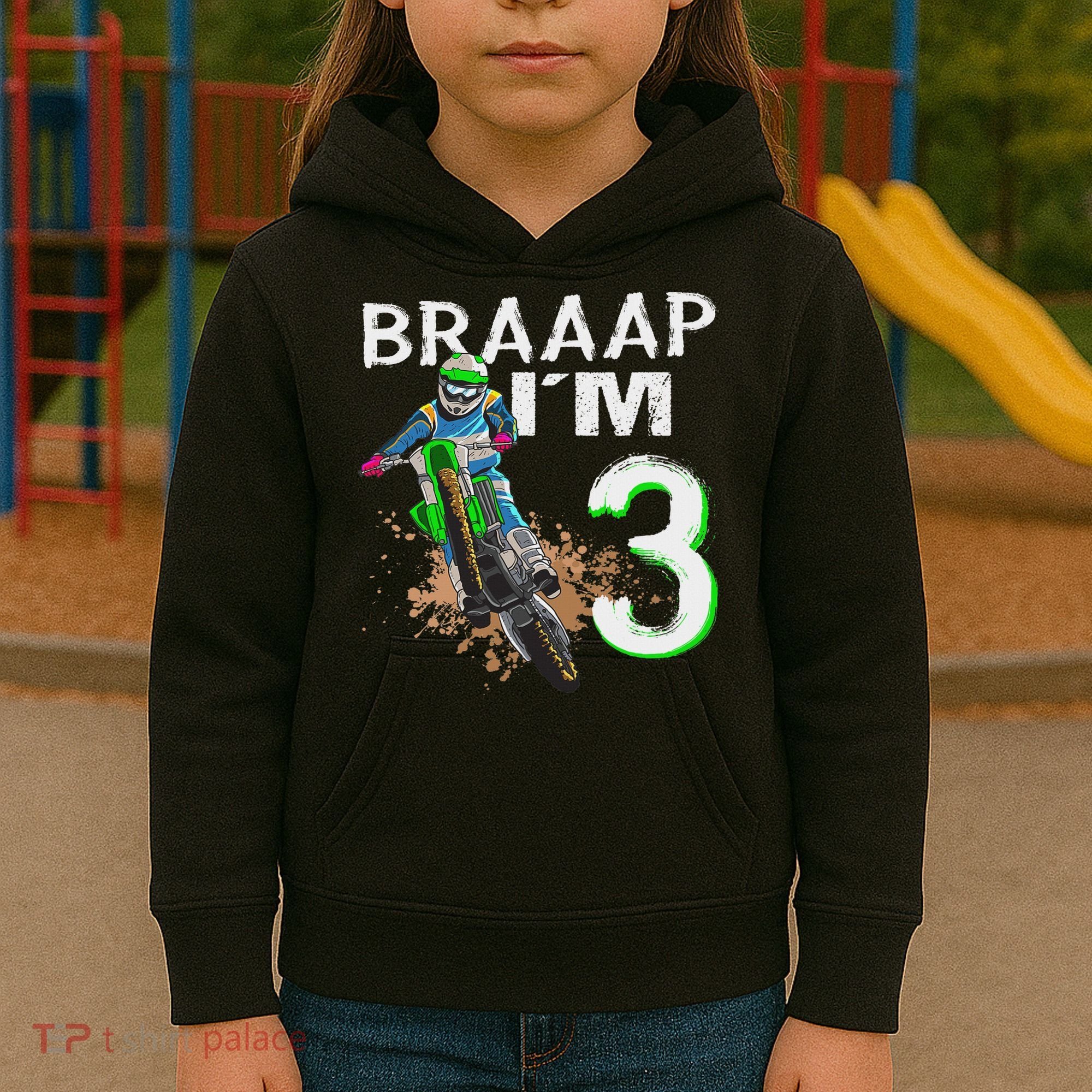 Dirtbike Motocross Mx Braaap I´m 3rd Birthday Kids Hoodie