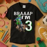 Dirtbike Motocross Mx Braaap I´m 3rd Birthday Kids T-Shirt thumb 3