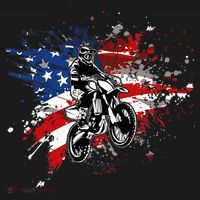 Dirtbike Motocross MX US Flag Smash Backpack thumb 2