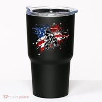 Dirtbike Motocross MX US Flag Smash Tumbler thumb 0
