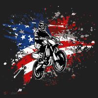 Dirtbike Motocross MX US Flag Smash Tumbler thumb 3