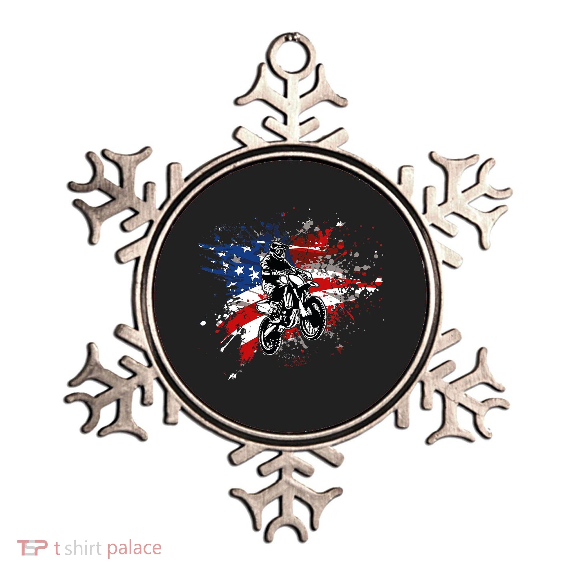 Dirtbike Motocross MX US Flag Smash Ornament