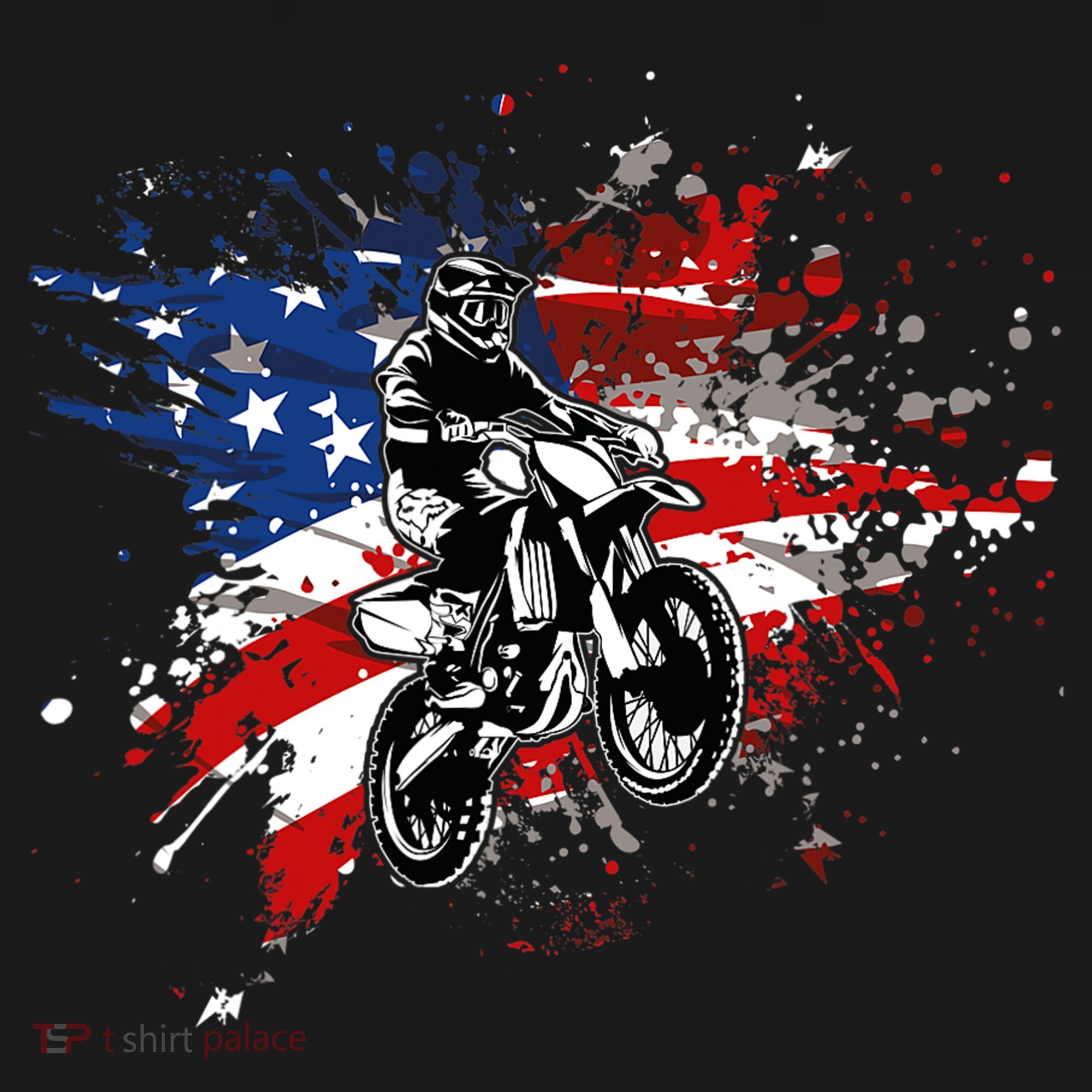 Dirtbike Motocross MX US Flag Smash Ornament