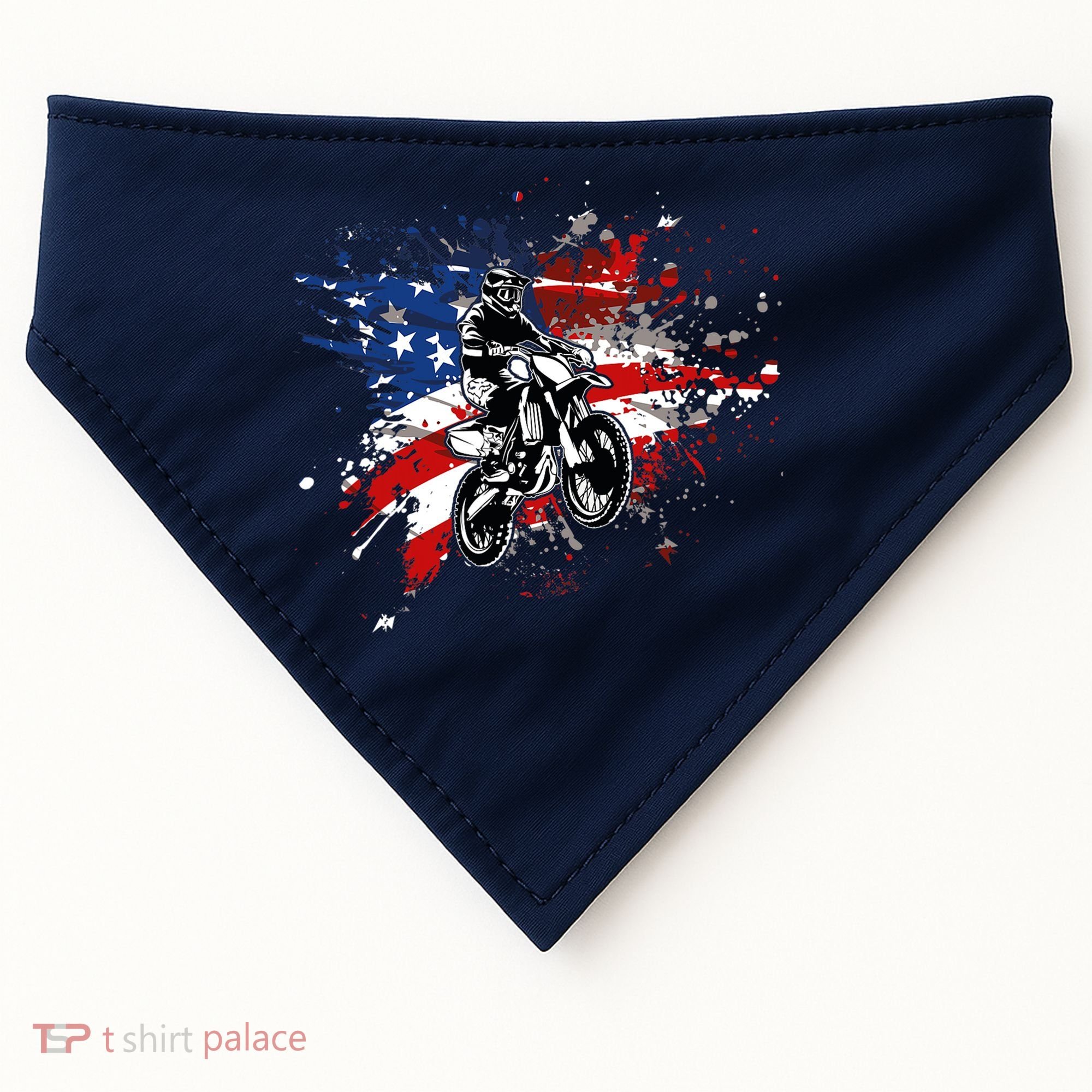 Dirtbike Motocross MX US Flag Smash USA-Made Doggie Bandana