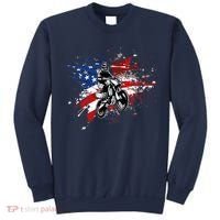 Dirtbike Motocross MX US Flag Smash Sweatshirt thumb 0