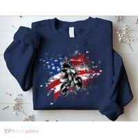 Dirtbike Motocross MX US Flag Smash Sweatshirt thumb 2