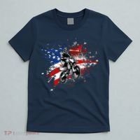 Dirtbike Motocross MX US Flag Smash T-Shirt thumb 5