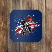 Dirtbike Motocross MX US Flag Smash Coaster thumb 0