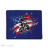 Dirtbike Motocross MX US Flag Smash Mousepad thumb 0