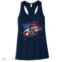 Dirtbike Motocross MX US Flag Smash Women's Tank Top thumb 0