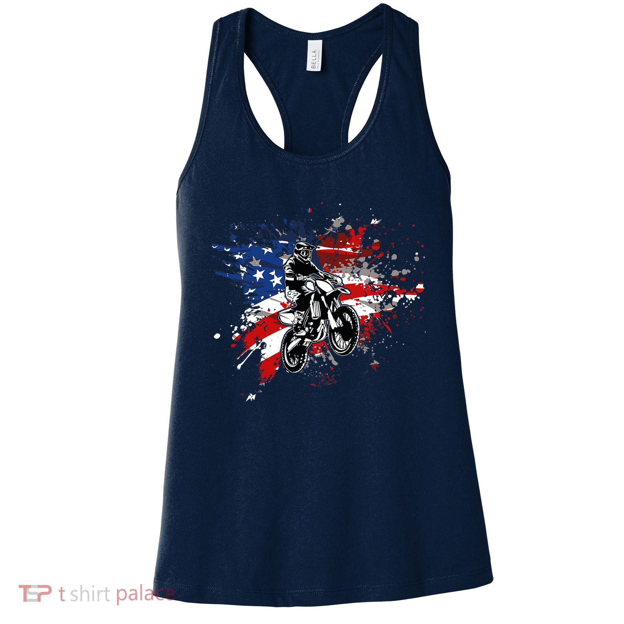 Dirtbike Motocross MX US Flag Smash Women's Tank Top