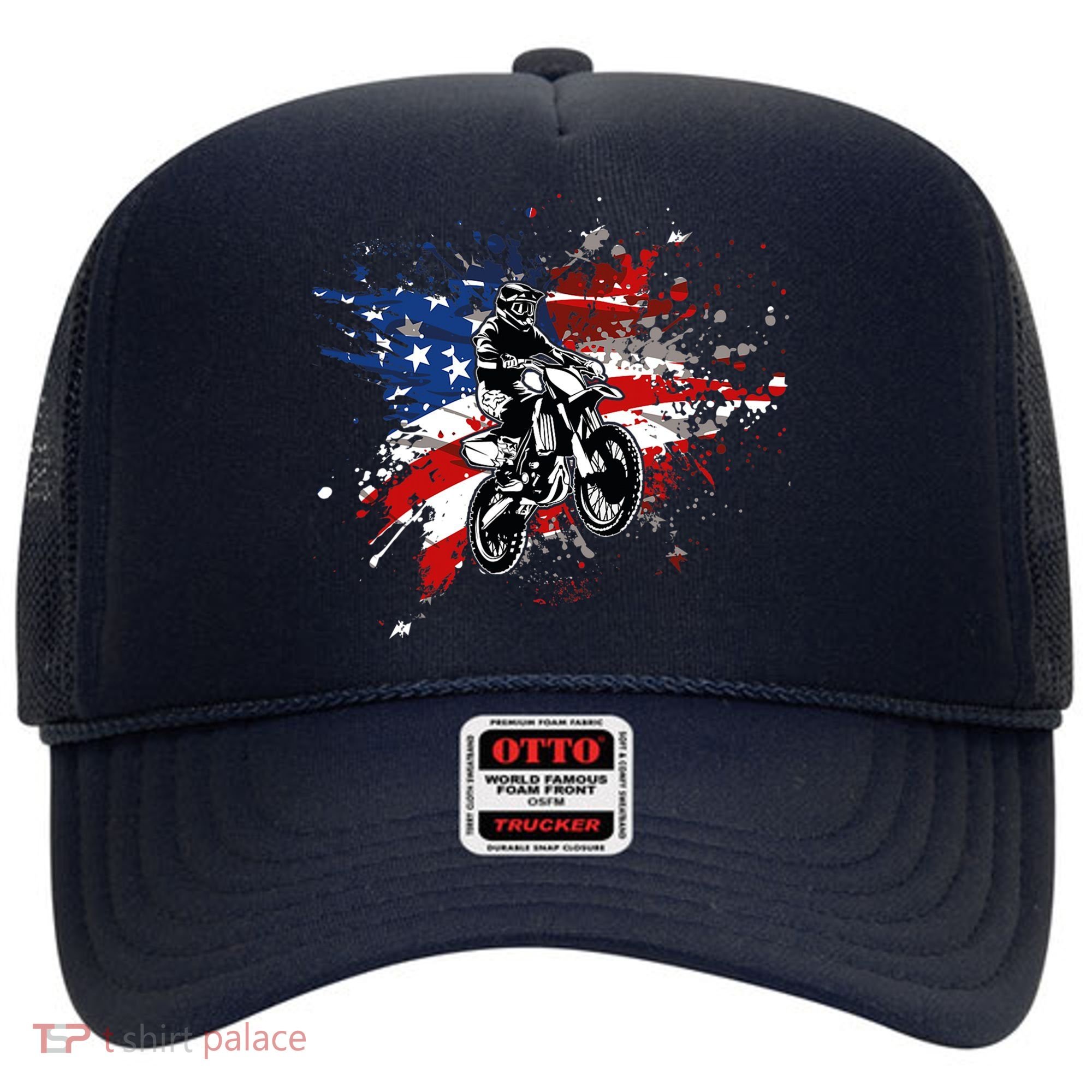 Dirtbike Motocross MX US Flag Smash Hat