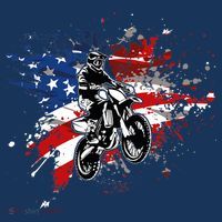 Dirtbike Motocross MX US Flag Smash Kids Sweatshirt thumb 2