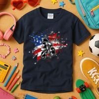 Dirtbike Motocross MX US Flag Smash Kids T-Shirt thumb 3