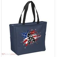 Dirtbike Motocross MX US Flag Smash Tote Bag thumb 2