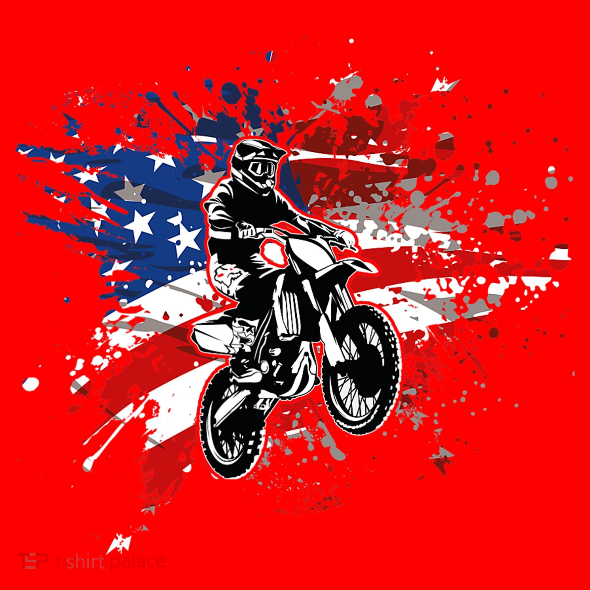 Dirtbike Motocross MX US Flag Smash Santa Hat
