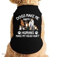 Dogs Make Me Happy Humans Make My Head Hurt Funny Dog Lover Doggie Tank thumb 0