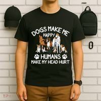 Dogs Make Me Happy Humans Make My Head Hurt Funny Dog Lover T-Shirt thumb 6