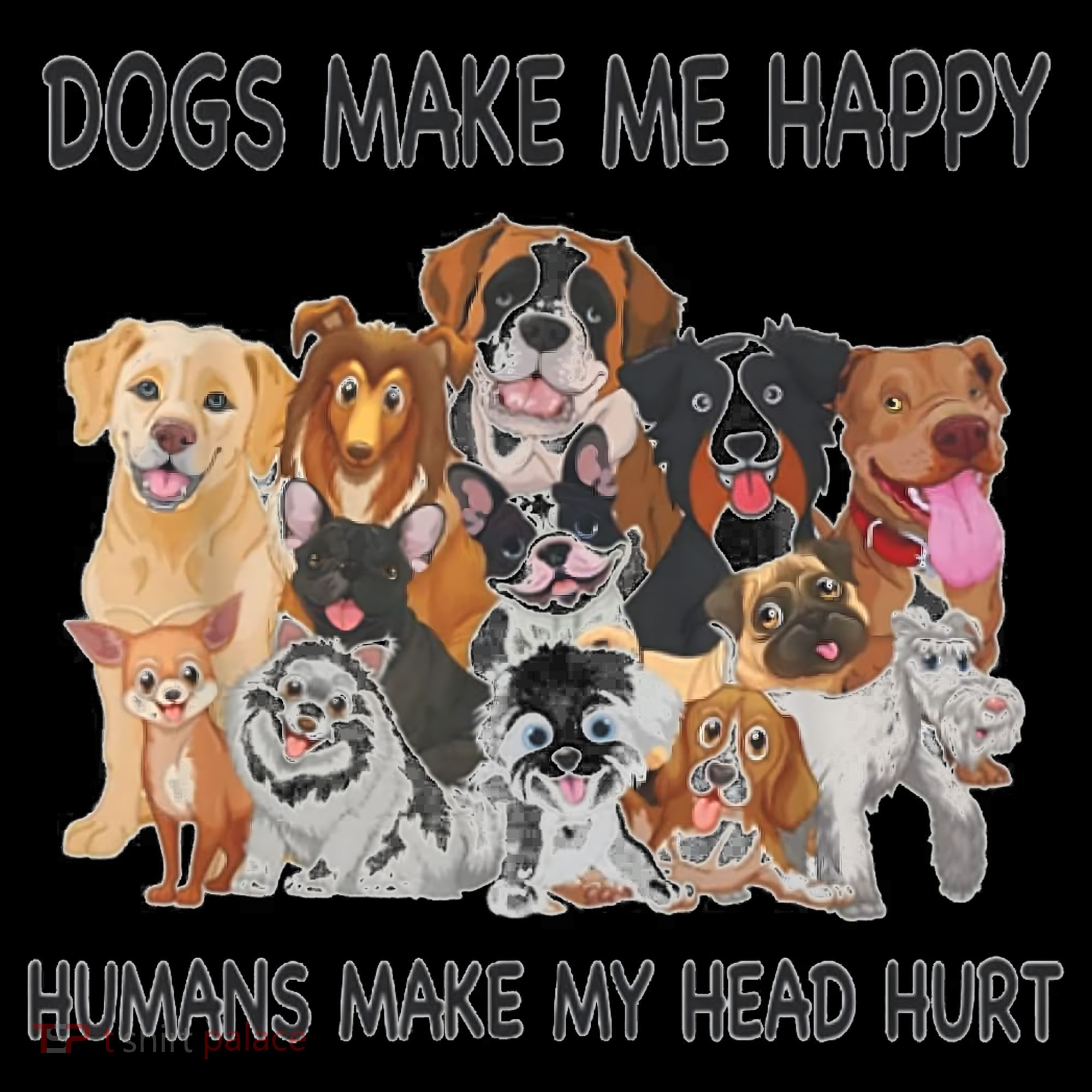 Dogs Make Me Happy Humans Make My Head Hurt Funny Dog Lover 16oz Travel Tumbler