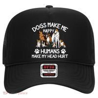 Dogs Make Me Happy Humans Make My Head Hurt Funny Dog Lover Hat thumb 0
