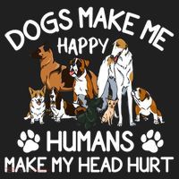 Dogs Make Me Happy Humans Make My Head Hurt Funny Dog Lover Plastic Christmas Ball Ornament thumb 1