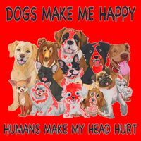 Dogs Make Me Happy Humans Make My Head Hurt Funny Dog Lover Santa Hat thumb 1