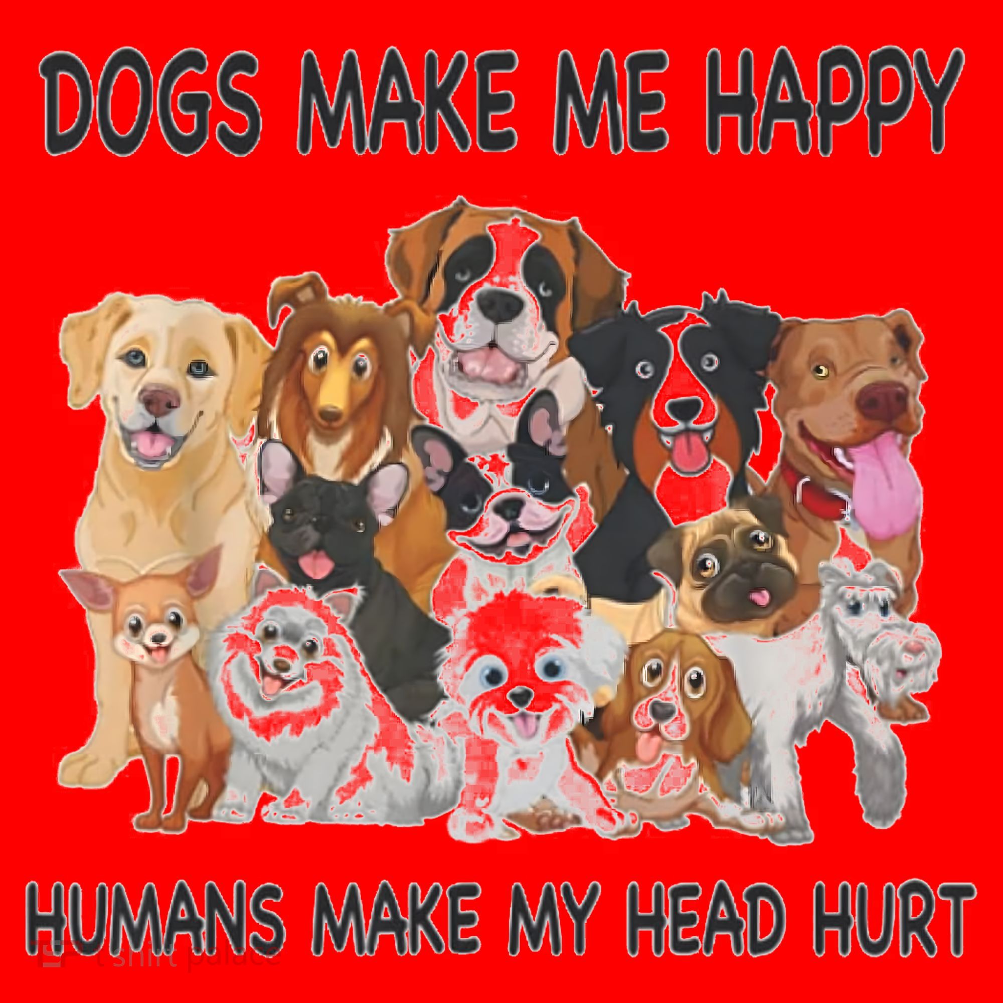 Dogs Make Me Happy Humans Make My Head Hurt Funny Dog Lover Santa Hat