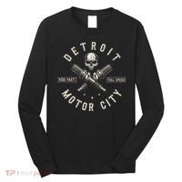Detroit Michigan Motor City Spark Plug Wings Ride Fast Speed Long Sleeve Shirt thumb 0