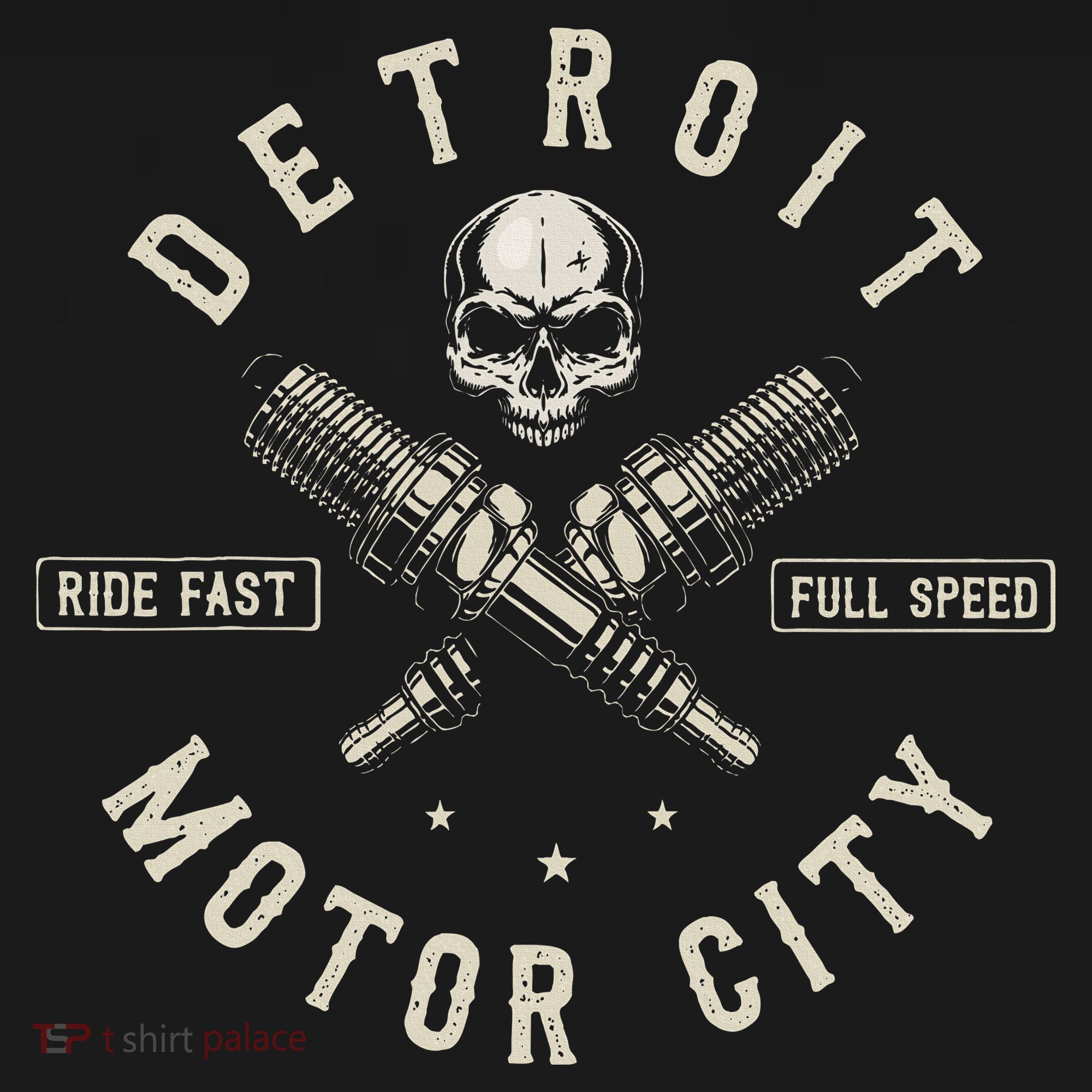 Detroit Michigan Motor City Spark Plug Wings Ride Fast Speed Women's Tank Top