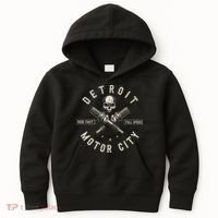 Detroit Michigan Motor City Spark Plug Wings Ride Fast Speed Kids Hoodie thumb 0
