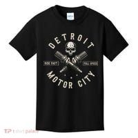 Detroit Michigan Motor City Spark Plug Wings Ride Fast Speed Kids T-Shirt thumb 0