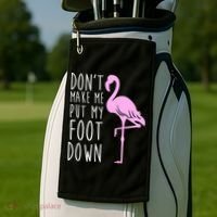 Don't Make Me Put My Foot Down Flamingo Golf Towel thumb 2