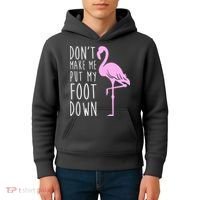 Don't Make Me Put My Foot Down Flamingo Kids Hoodie thumb 4