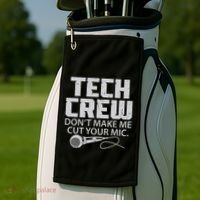 DonT Make Me Cut Your Mic Theater Tech Crew Novelty Golf Towel thumb 2