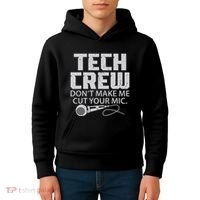 DonT Make Me Cut Your Mic Theater Tech Crew Novelty Kids Hoodie thumb 4
