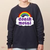 Death Metal Music Heavy Unicorn Rainbow Funny Women's Sweatshirt thumb 0