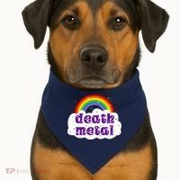 Death Metal Music Heavy Unicorn Rainbow Funny USA-Made Doggie Bandana thumb 1