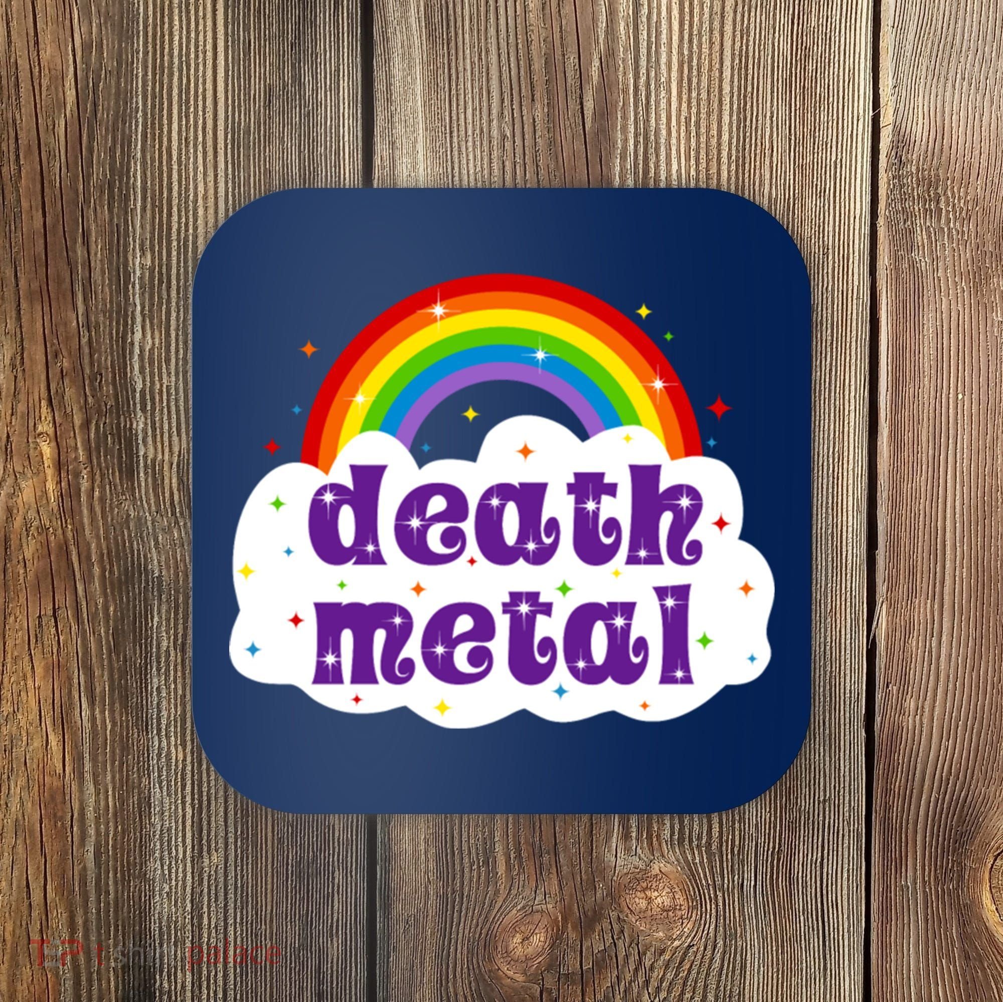 Death Metal Music Heavy Unicorn Rainbow Funny Coaster