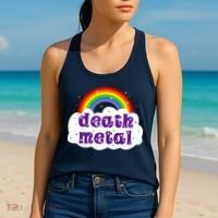 Death Metal Music Heavy Unicorn Rainbow Funny Women's Tank Top thumb 2