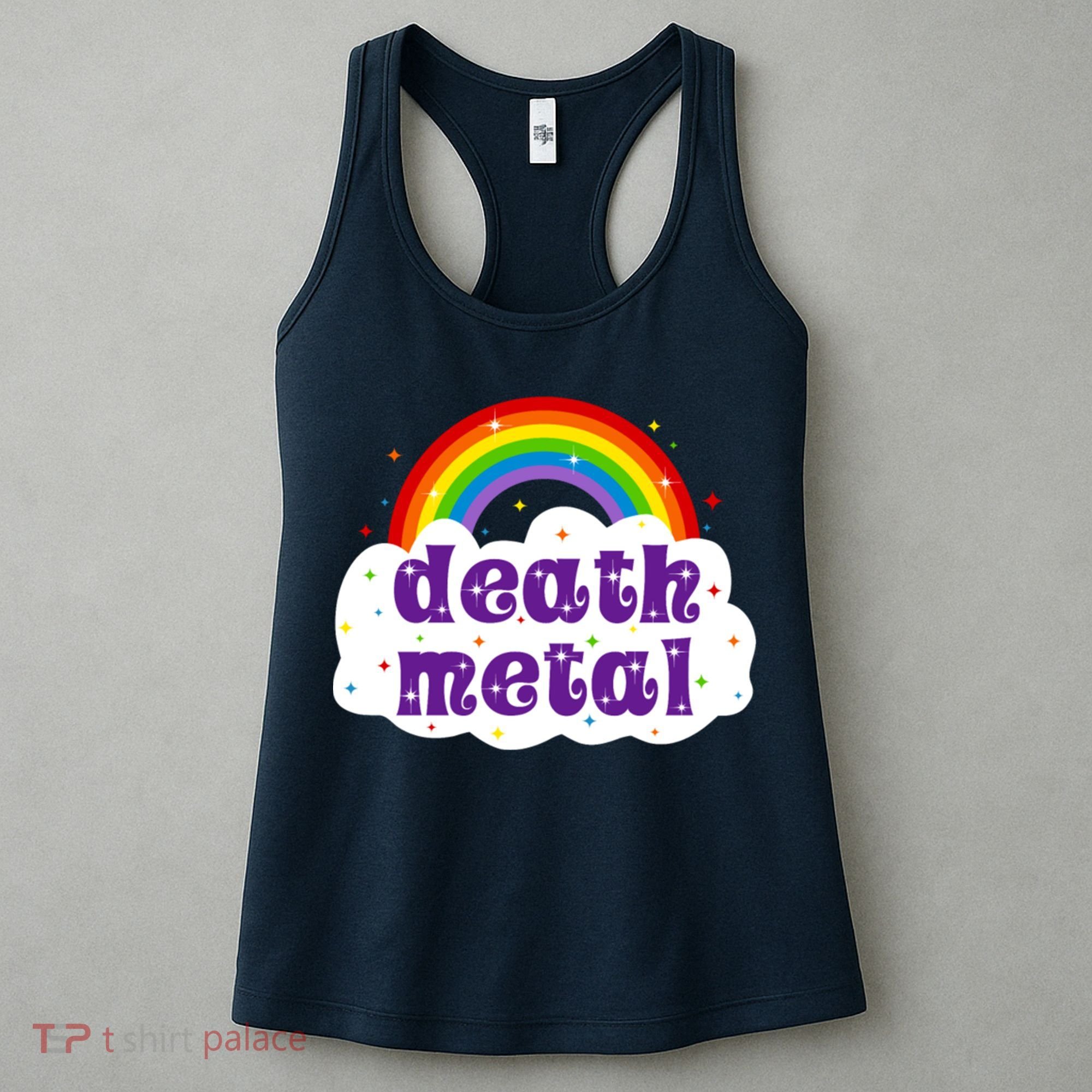 Death Metal Music Heavy Unicorn Rainbow Funny Women's Tank Top