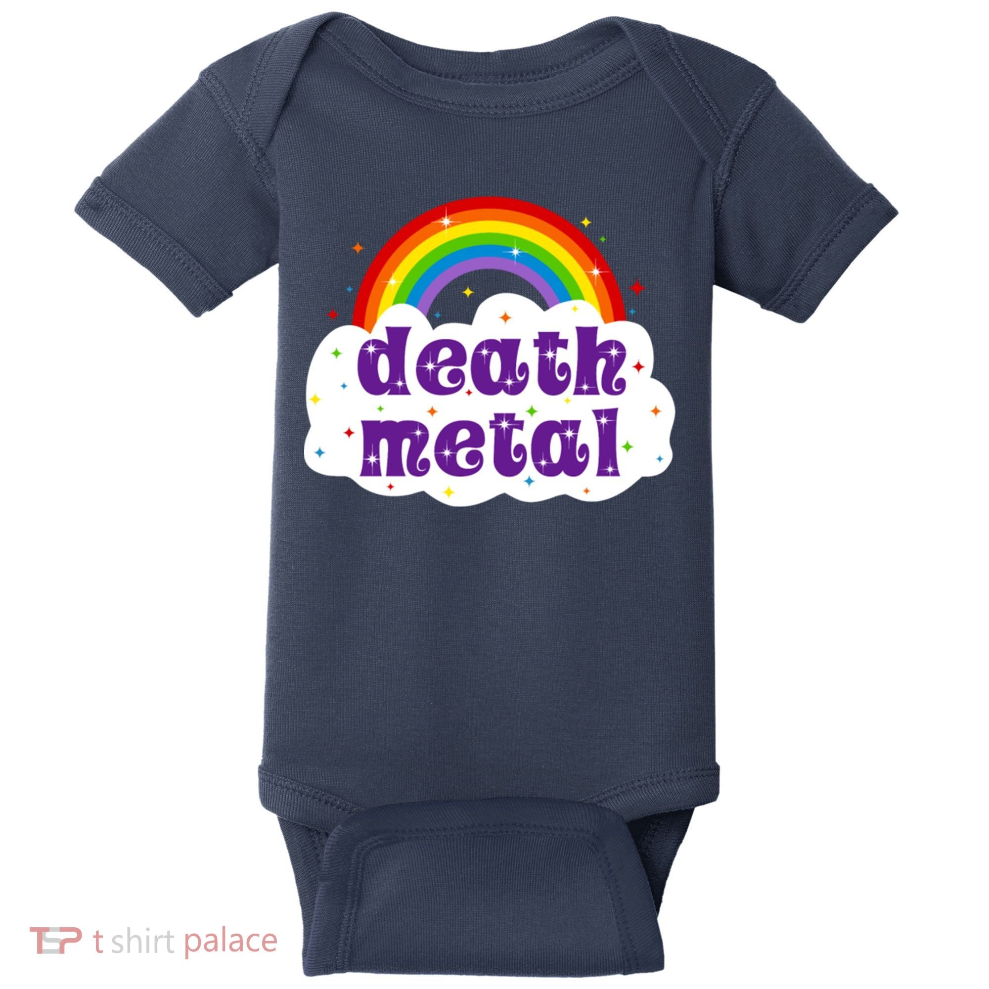 Death Metal Music Heavy Unicorn Rainbow Funny Baby Bodysuit