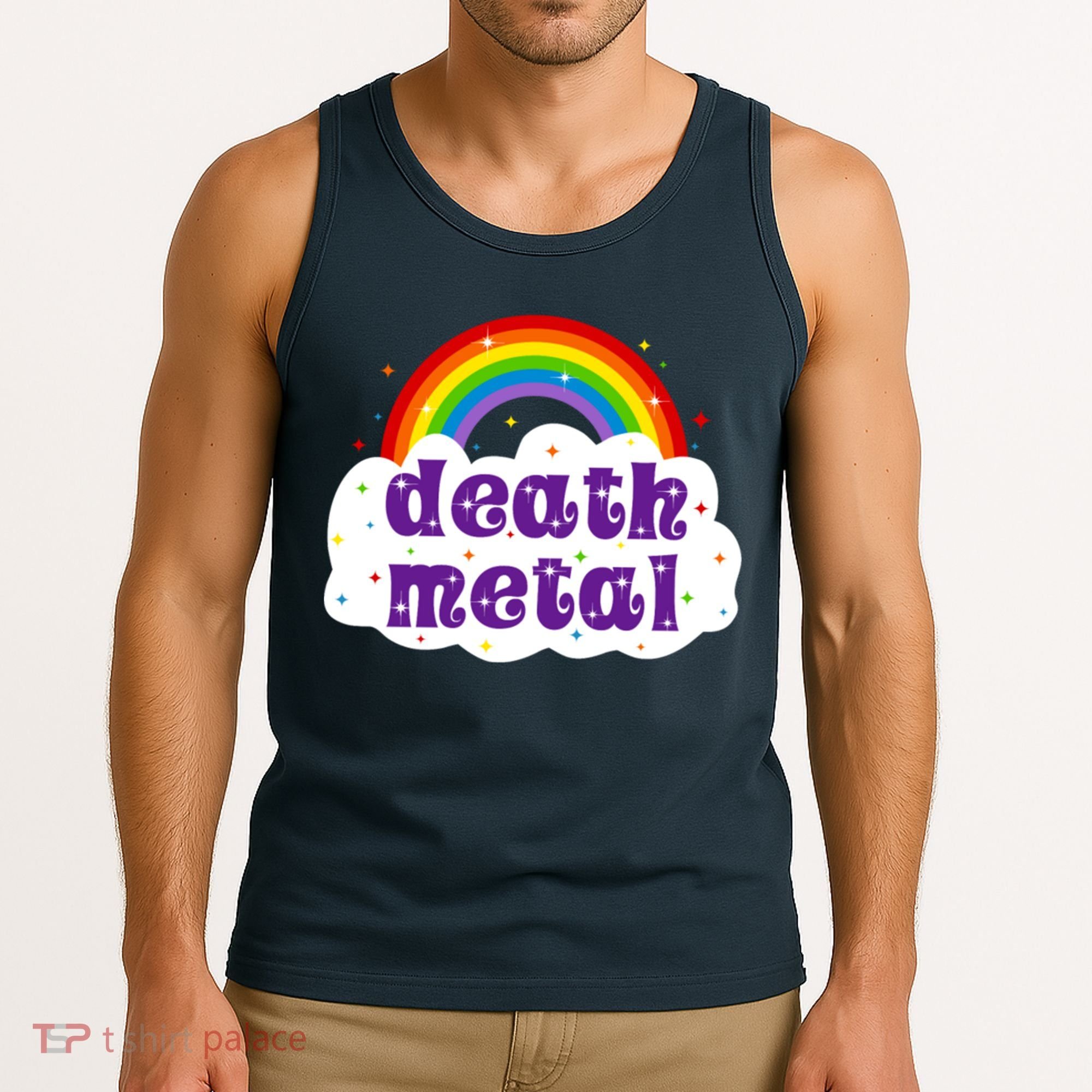 Death Metal Music Heavy Unicorn Rainbow Funny Tank Top