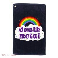 Death Metal Music Heavy Unicorn Rainbow Funny Golf Towel thumb 0