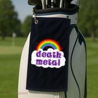 Death Metal Music Heavy Unicorn Rainbow Funny Golf Towel thumb 2