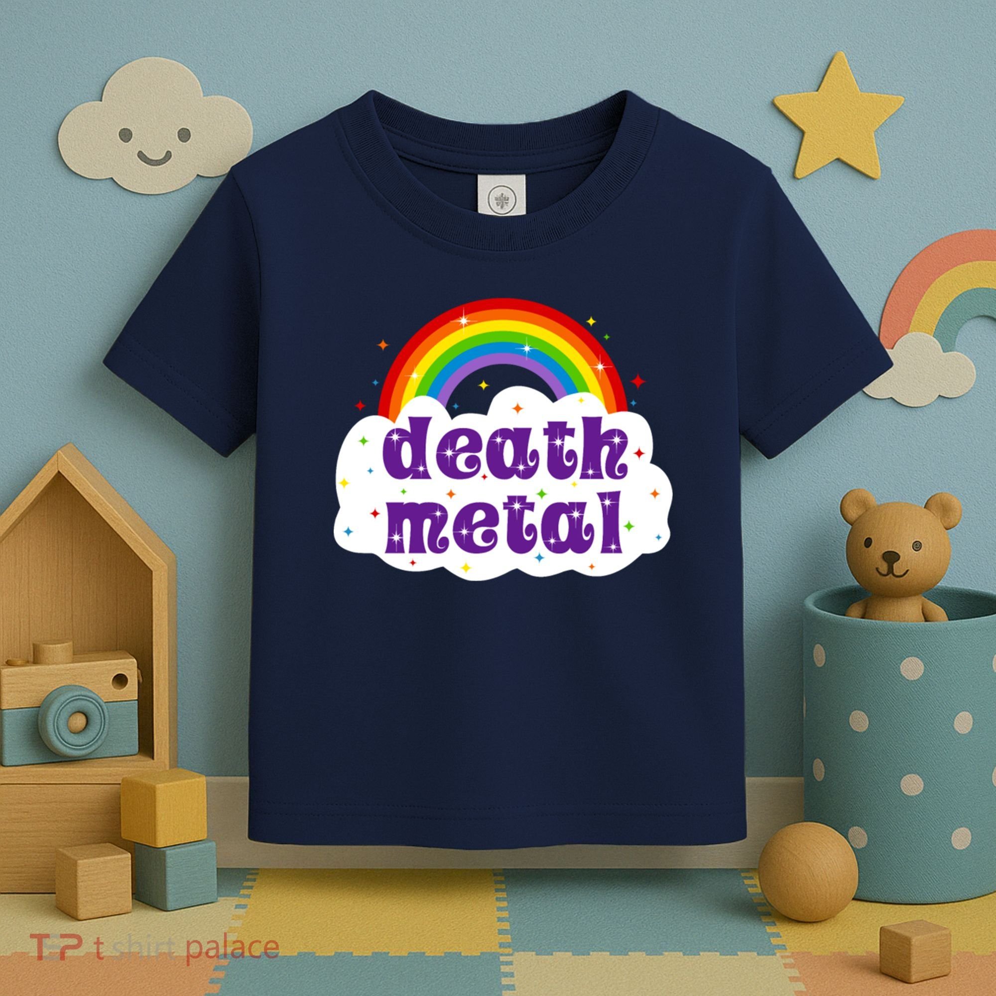 Death Metal Music Heavy Unicorn Rainbow Funny Toddler T-Shirt