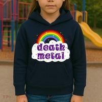 Death Metal Music Heavy Unicorn Rainbow Funny Kids Hoodie thumb 3