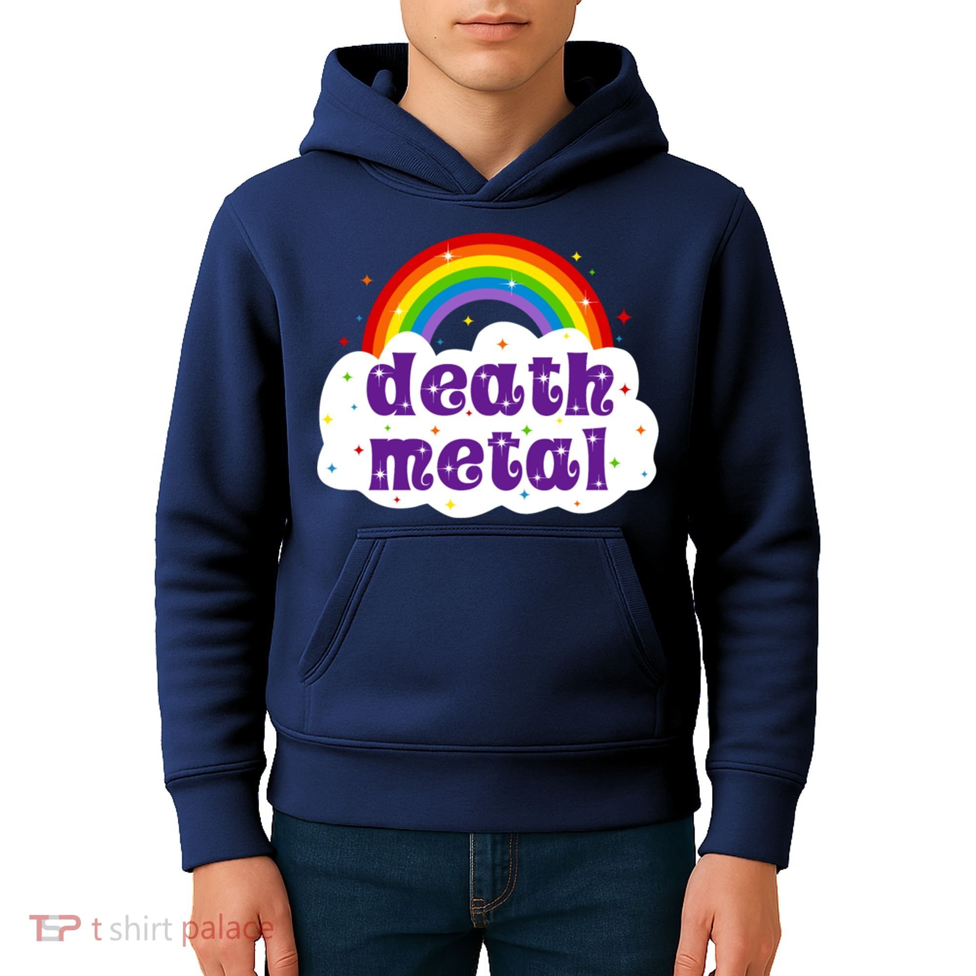 Death Metal Music Heavy Unicorn Rainbow Funny Kids Hoodie