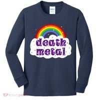 Death Metal Music Heavy Unicorn Rainbow Funny Kids Long Sleeve Shirt thumb 0